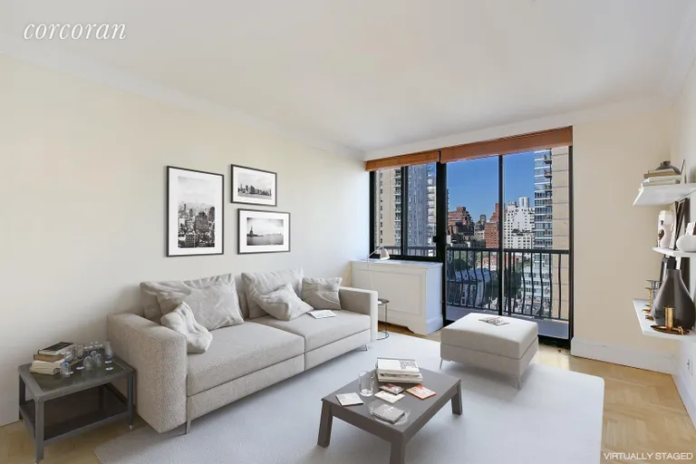 New York City Real Estate | View 343 East 74th Street, 15A | 2nd Bedroom with large balcony | View 6