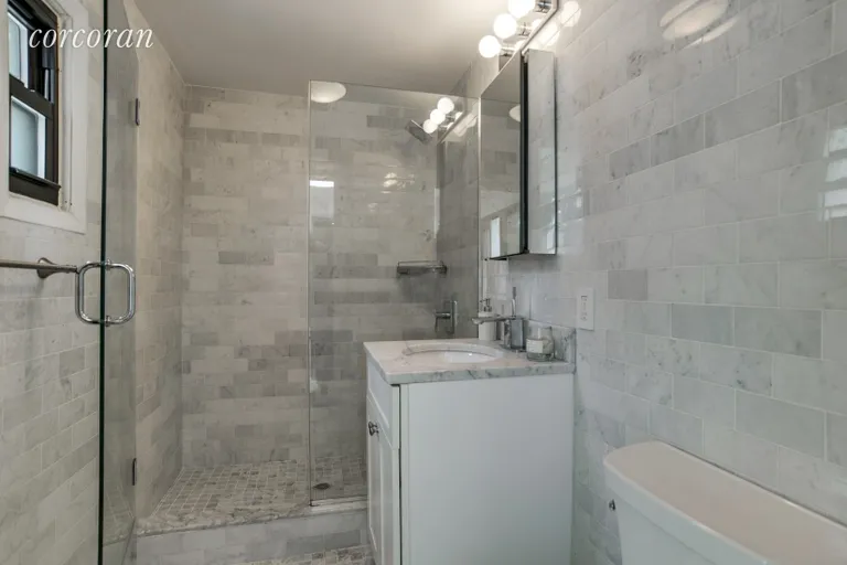 New York City Real Estate | View 300 15th Street | Marble bathroom with stall shower | View 6