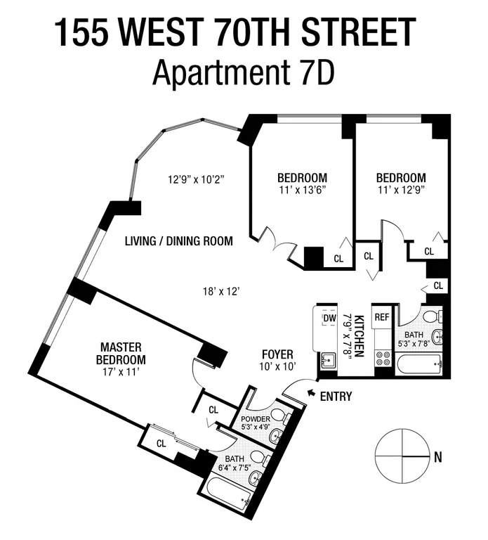 155 West 70th Street, 7D | floorplan | View 10