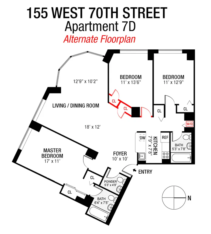 155 West 70th Street, 7D | floorplan | View 11