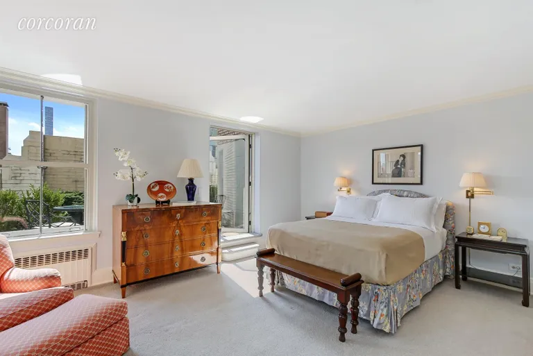 New York City Real Estate | View 35 East 76th Street, 1708 | Master Bedroom with access to private terrace | View 5