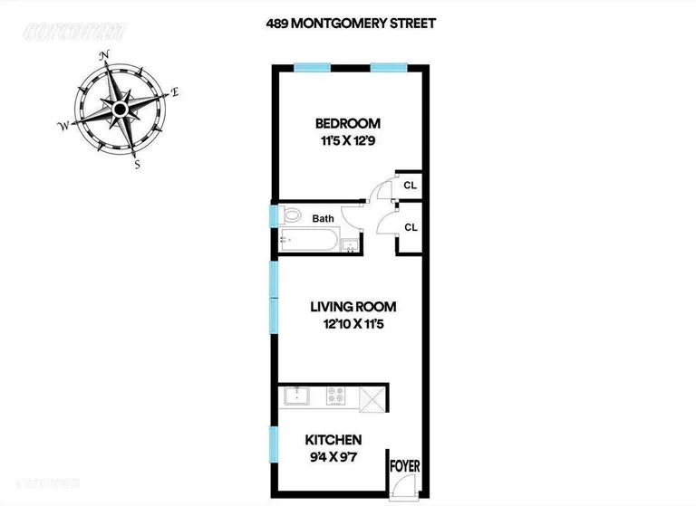 New York City Real Estate | View 489 Montgomery Street, 3 | room 7 | View 8