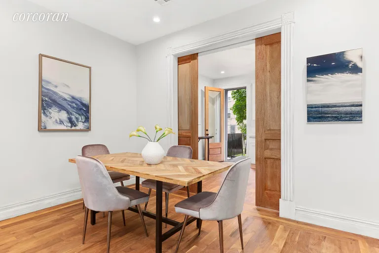 New York City Real Estate | View 249 Macon Street | Dining room with pocket doors!  | View 2