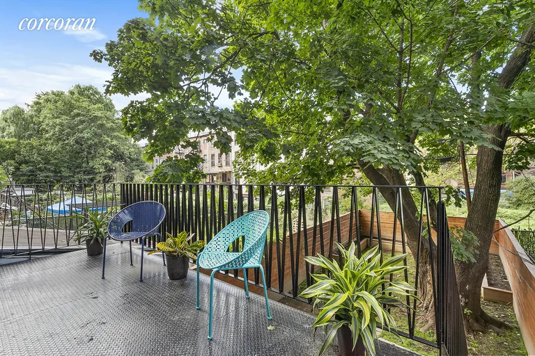 New York City Real Estate | View 249 Macon Street | Large terrace overlooking the garden! | View 4