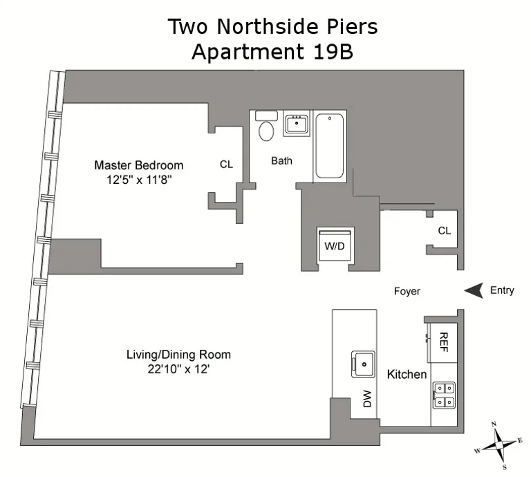 2 Northside Piers, 19B | floorplan | View 8