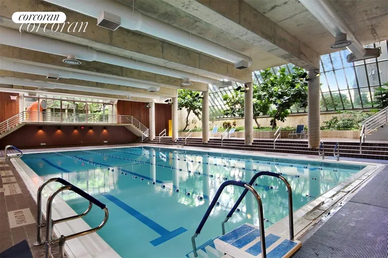 New York City Real Estate | View 531 Main Street, 502 | 30x60  indoor Pool with Saunas | View 10
