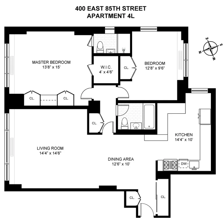 400 East 85th Street, 4L | floorplan | View 10