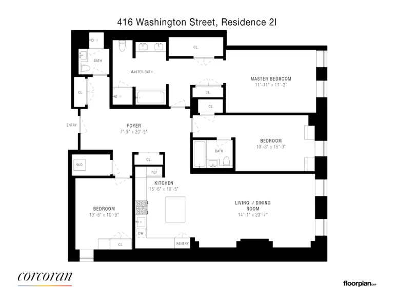 416 Washington Street, 2I | floorplan | View 8