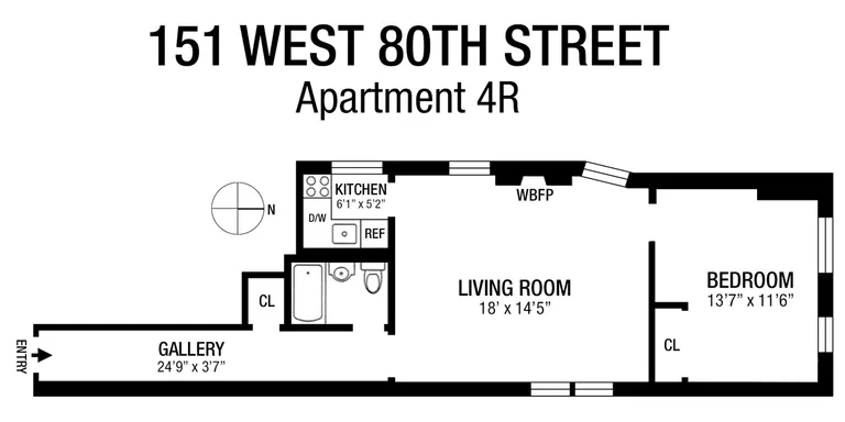 151 West 80th Street, 4R | floorplan | View 8