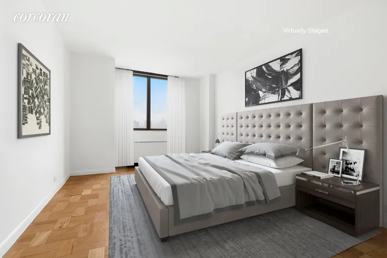New York City Real Estate | View 630 First Avenue, 26R | KIng-sized bedroom with full river views. | View 5
