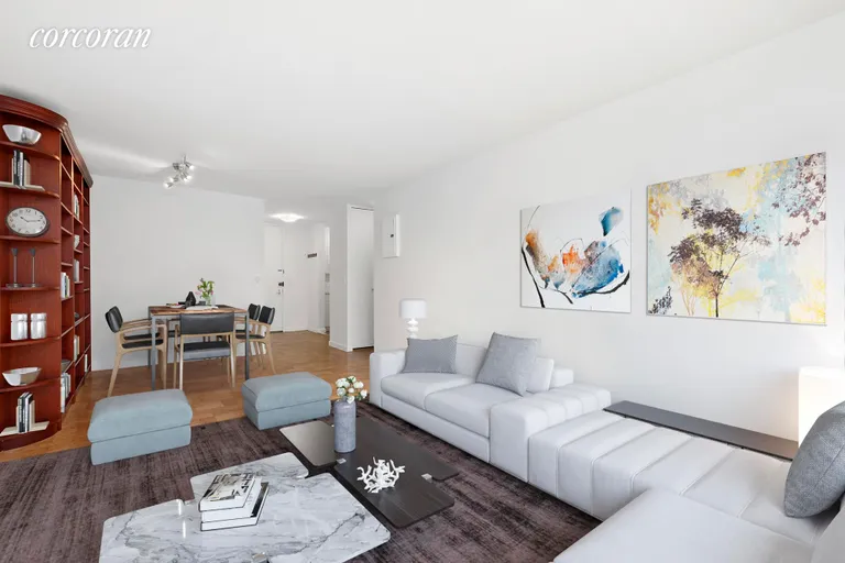 New York City Real Estate | View 630 First Avenue, 26R | Spacious LR with dining area & tall ceilings. | View 3