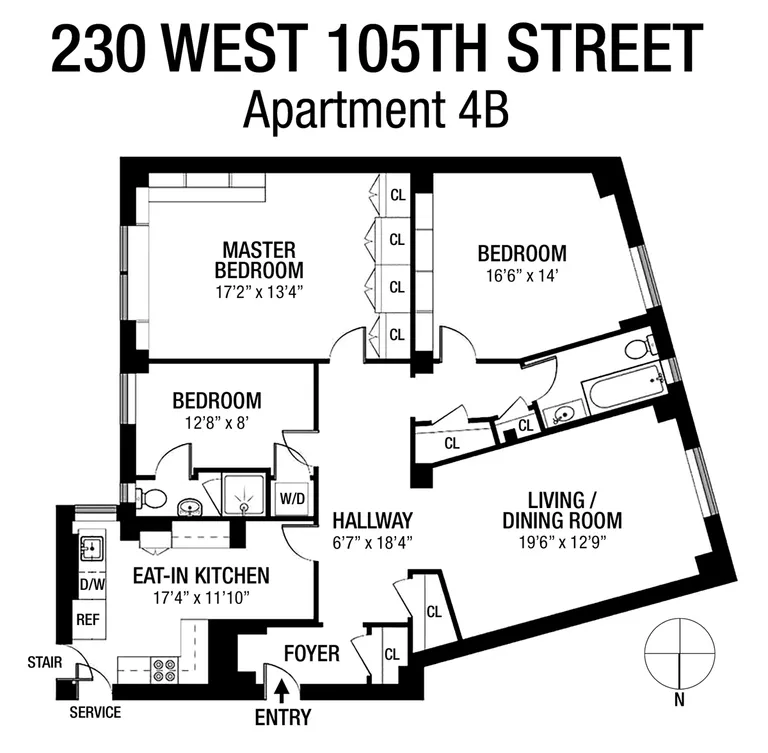 230 West 105th Street, 4B | floorplan | View 11