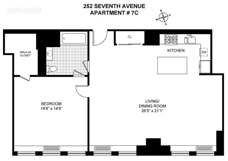 252 Seventh Avenue, 7C | floorplan | View 5