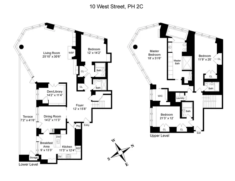 10 West Street, PH2C | floorplan | View 25