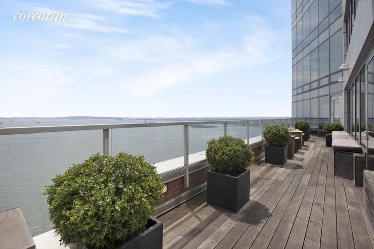 New York City Real Estate | View 10 West Street, PH2C | Terrace with Unobstructed River Views | View 16