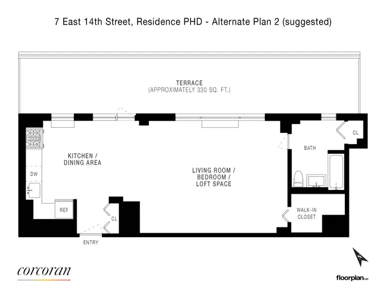 7 East 14th Street, PHD | floorplan | View 9