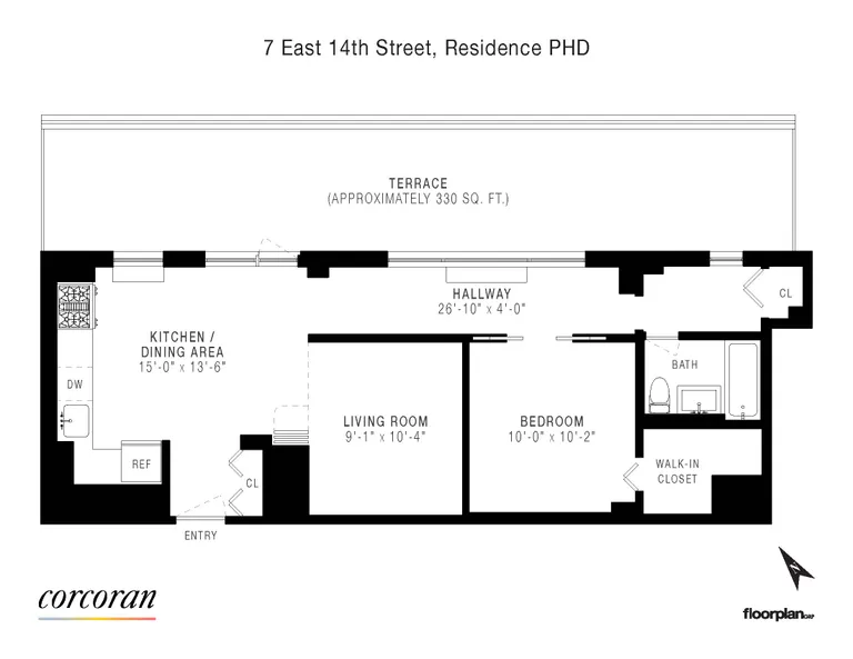 7 East 14th Street, PHD | floorplan | View 7