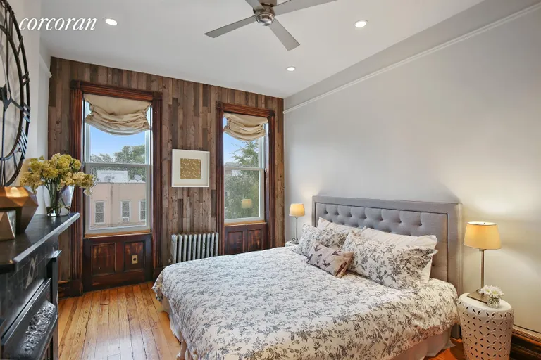 New York City Real Estate | View 451 37th Street | Rear Bedroom with Fireplace & Garden Views! | View 6