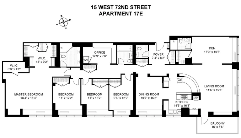 15 West 72Nd Street, 17E | floorplan | View 15