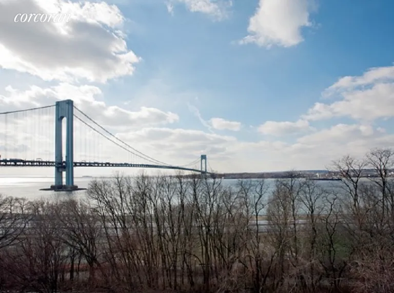 New York City Real Estate | View 9917 Shore Road, 4A | View of the Verrazano Bridge from the balcony | View 9