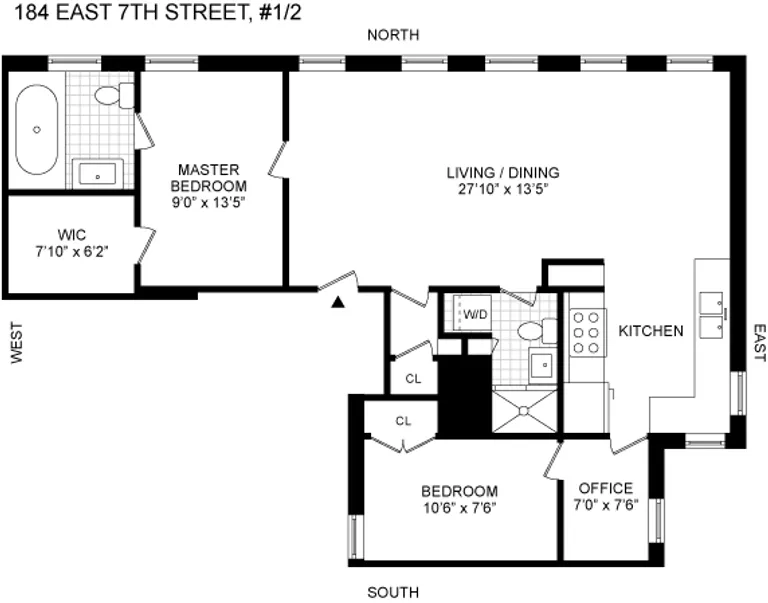 184 East 7th Street, 1/2 | floorplan | View 11