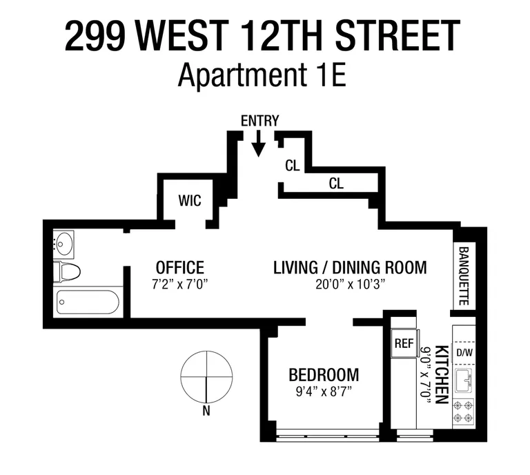 299 West 12th Street, 1E | floorplan | View 9