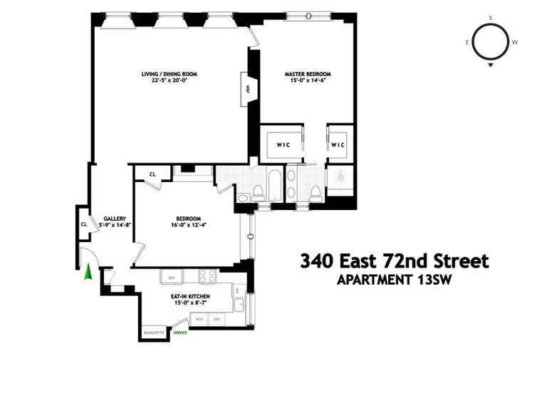 340 East 72nd Street, 13S | floorplan | View 8