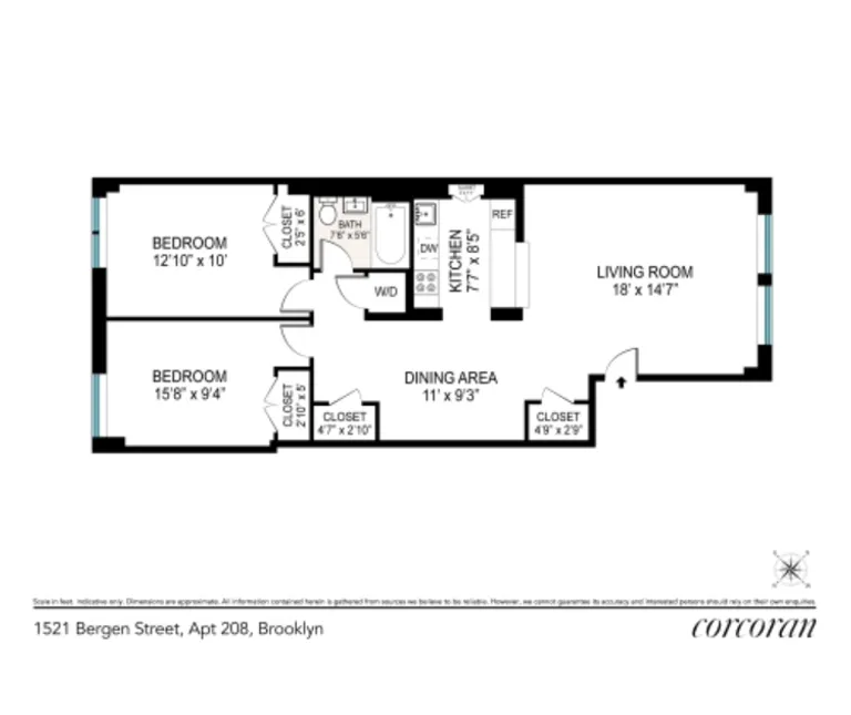 1521 Bergen Street, 208 | floorplan | View 6