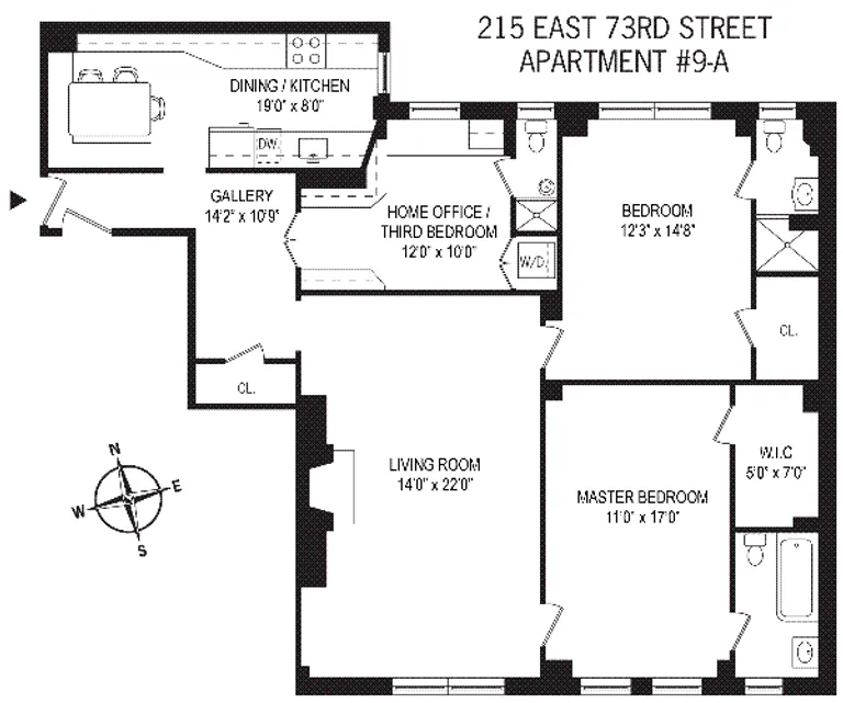 215 East 73rd Street, 9A | floorplan | View 6
