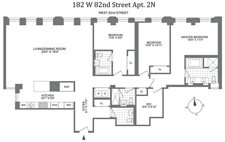 182 West 82nd Street, 2N | floorplan | View 5