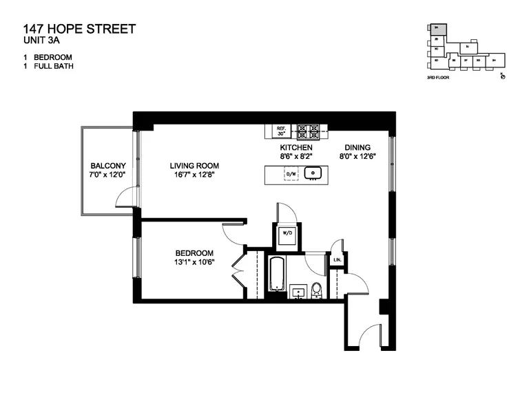 147 Hope Street, 3A | floorplan | View 5