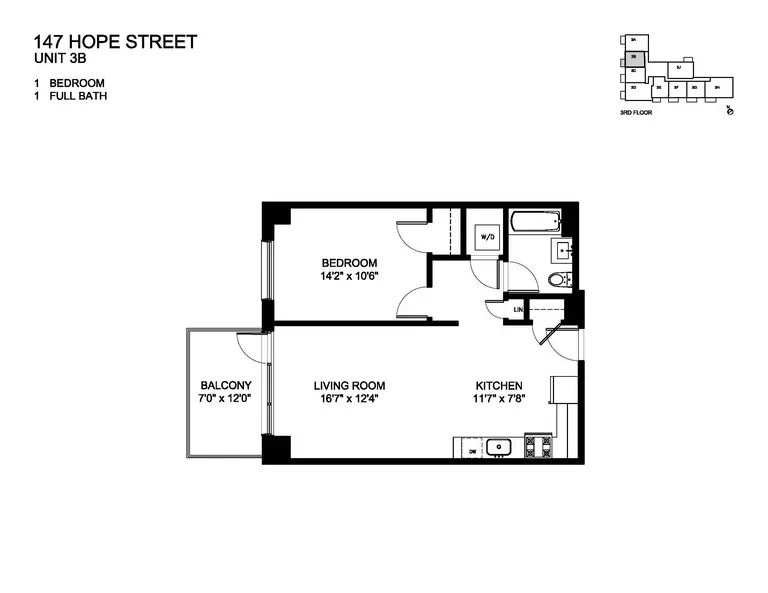147 Hope Street, 3B | floorplan | View 5