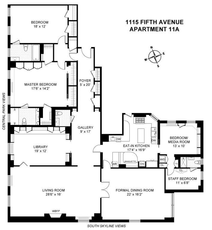 1115 Fifth Avenue, 11A | floorplan | View 10