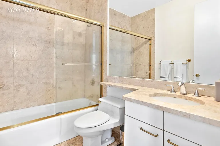 New York City Real Estate | View 301 West 57th Street, 29A | Marble Bathroom | View 6