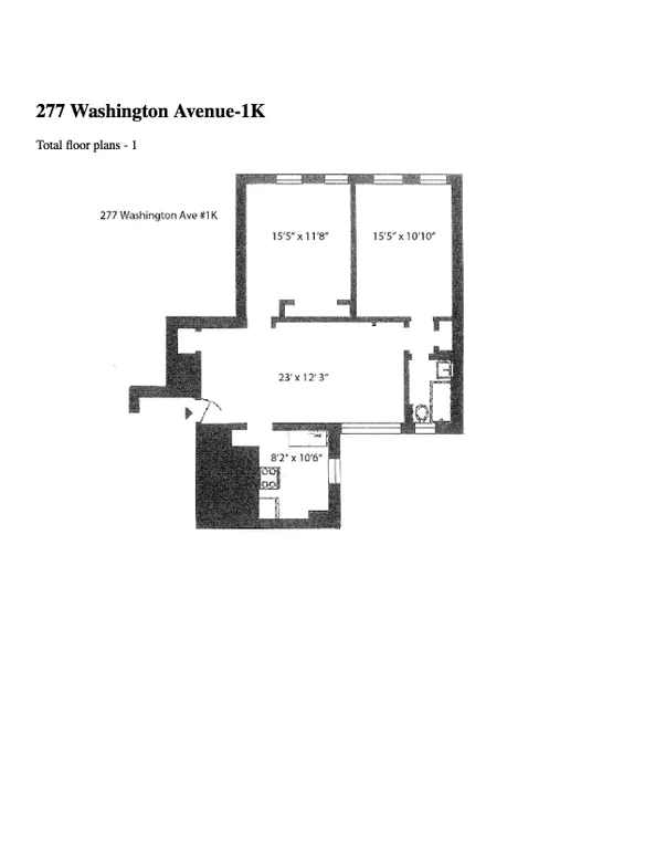 277 Washington Avenue, 1K | floorplan | View 6