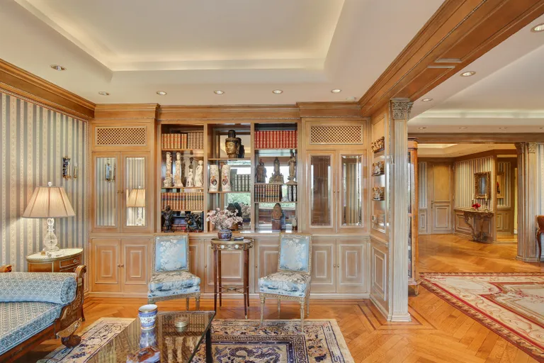 New York City Real Estate | View 860 Fifth Avenue, 9/10K | Library with custom millwork | View 6