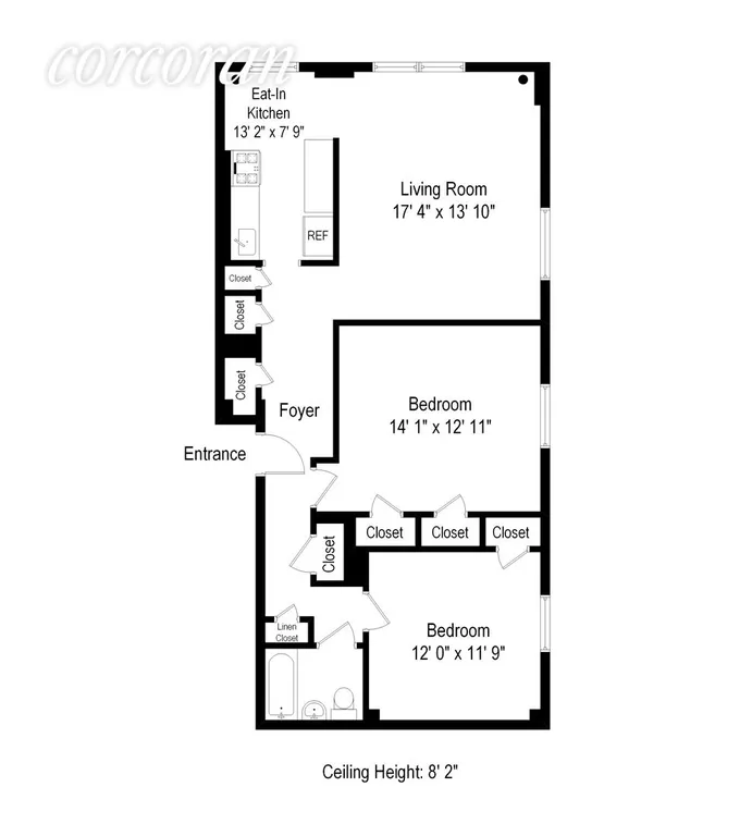 New York City Real Estate | View 90 La Salle Street, 8C | Floor Plan | View 8