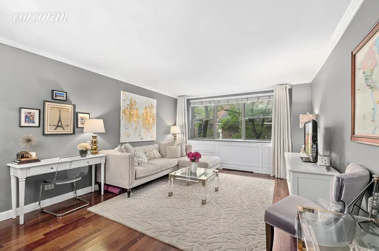 New York City Real Estate | View 32 Gramercy Park South, 5f | Living Room with courtyard views  | View 4