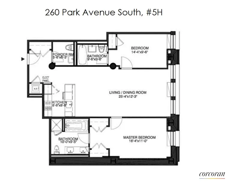 260 Park Avenue South, 5H | floorplan | View 12