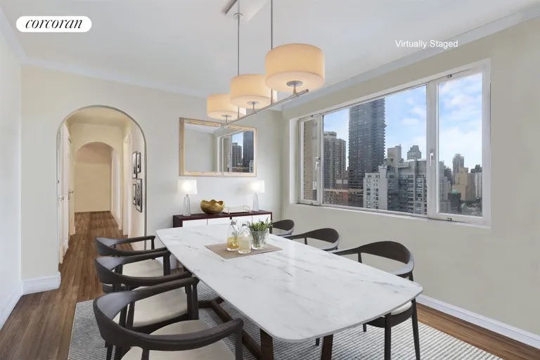 New York City Real Estate | View 180 East End Avenue, PHG | Virtually Staged Dining Room | View 8
