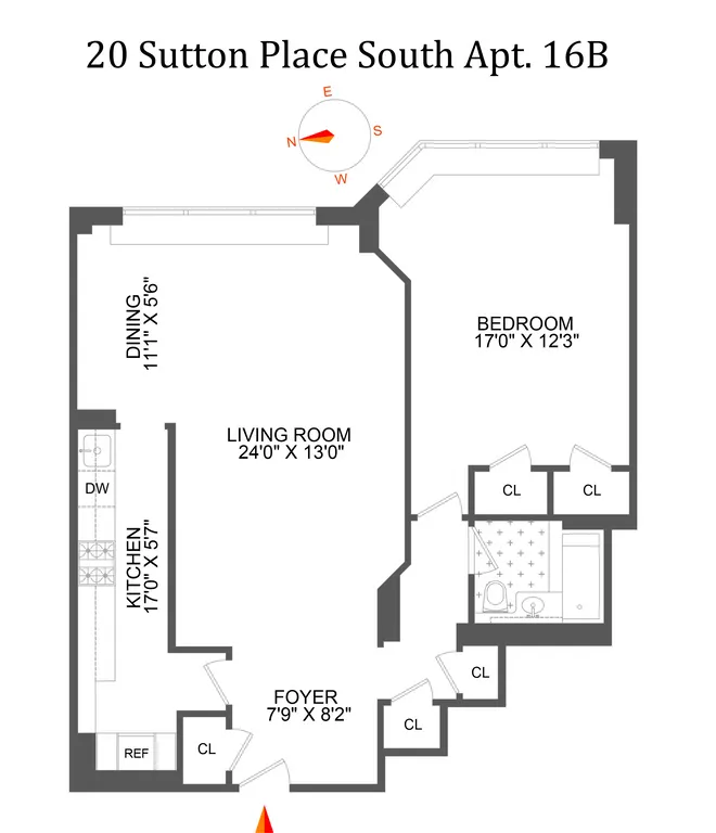 20 Sutton Place South, 16B | floorplan | View 7