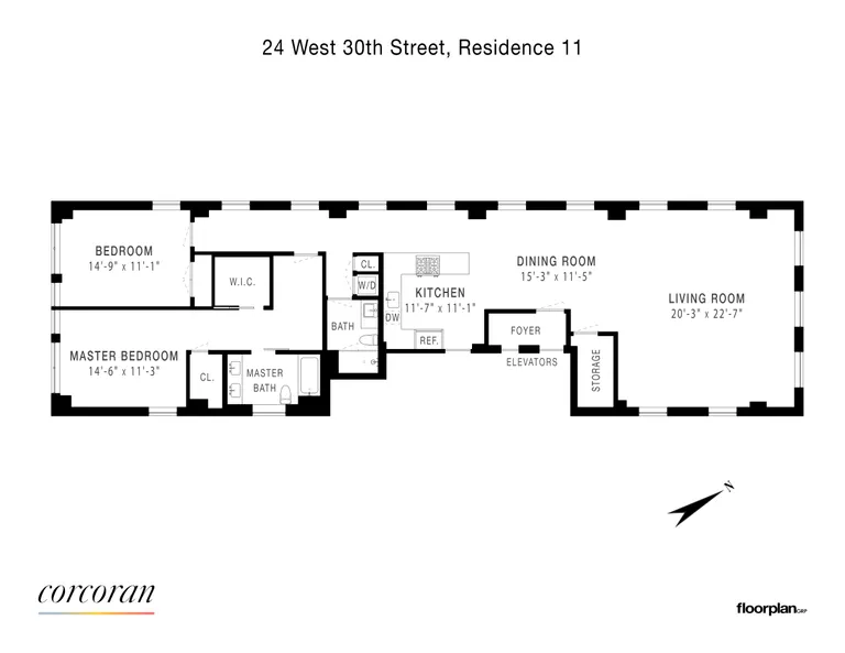 24 West 30th Street, 11 FL | floorplan | View 9