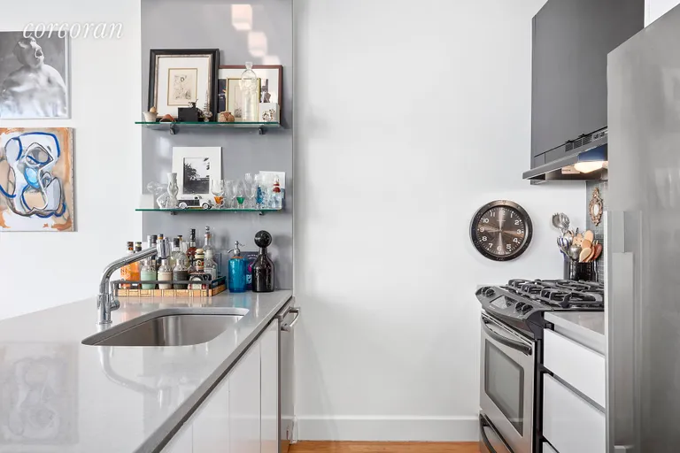 New York City Real Estate | View 315 Gates Avenue, 6B | Caesarstone counters and steel appliances | View 7