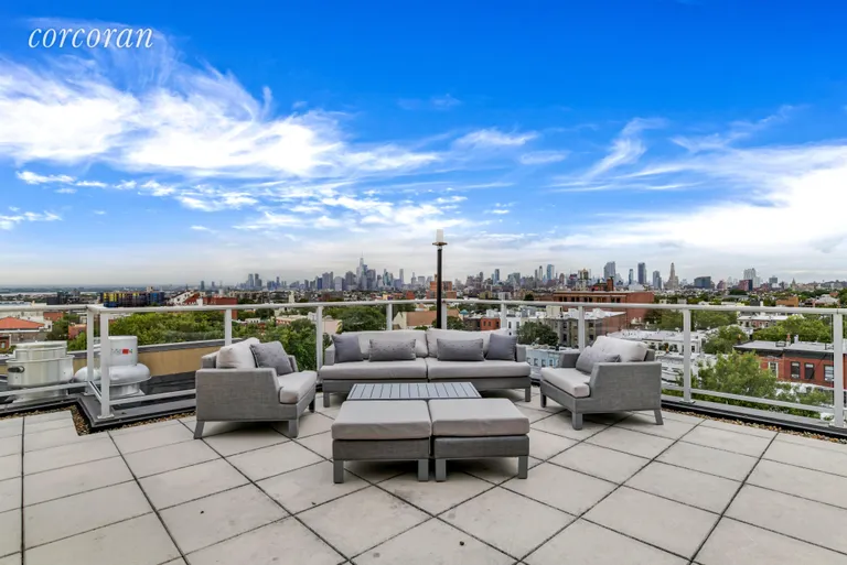 New York City Real Estate | View 317 16th Street, 2C | Fully furnished common roof deck w/sweeping views | View 7