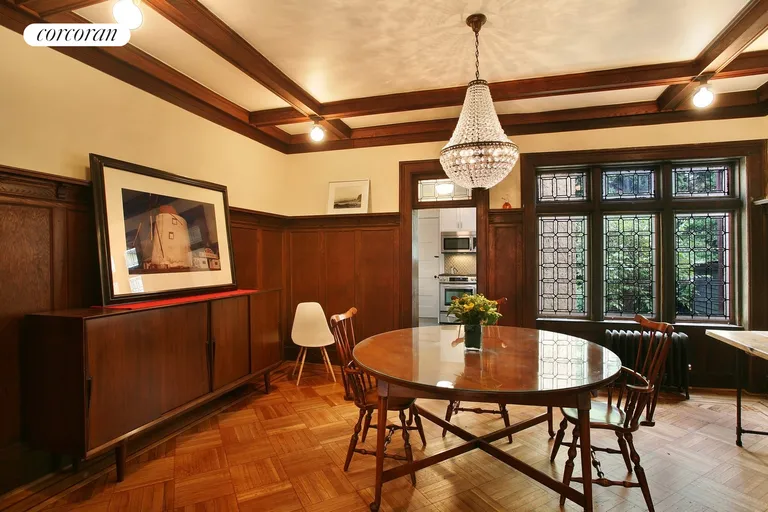 New York City Real Estate | View 30 Chester Court | Formal dining room with garden views | View 3