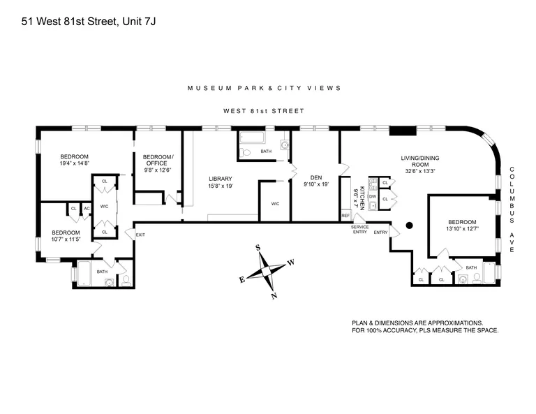 51 West 81st Street, 7J | floorplan | View 10