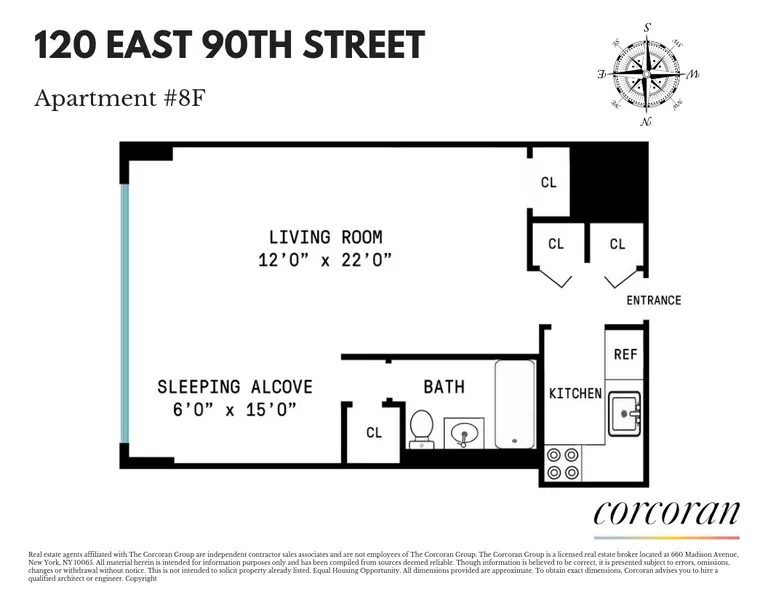 120 East 90th Street, 8F | floorplan | View 5