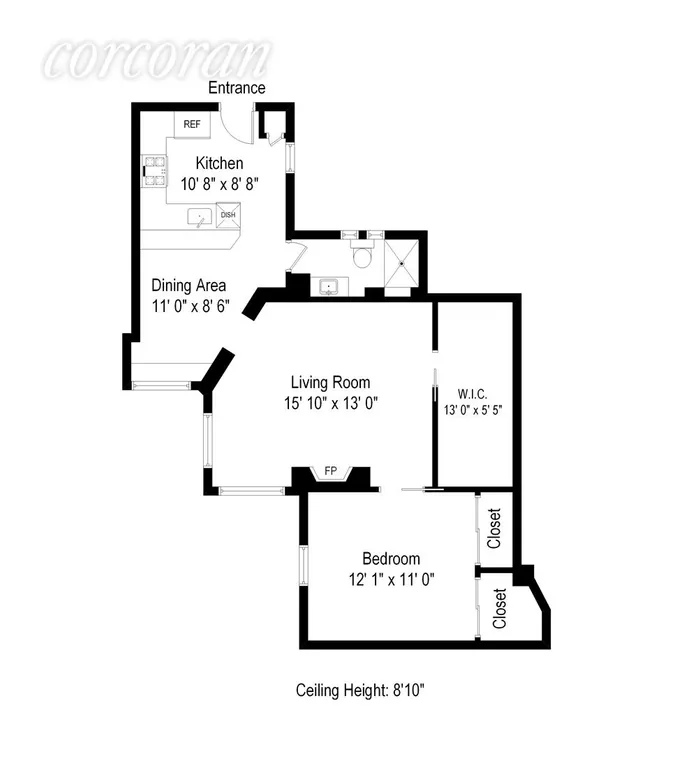 New York City Real Estate | View 310 West 99th Street, 405 | Floor Plan | View 7