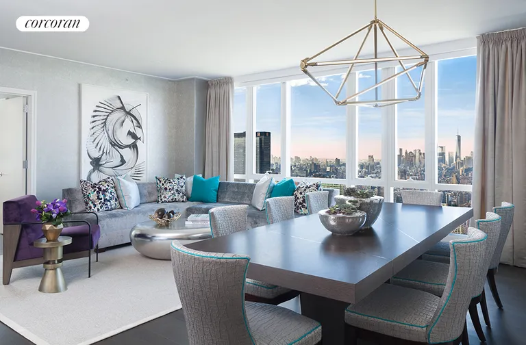 New York City Real Estate | View 460 West 42nd Street, 55F | 1 Bed, 2 Baths | View 1
