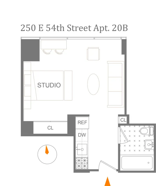 250 East 54th Street, 20B | floorplan | View 5